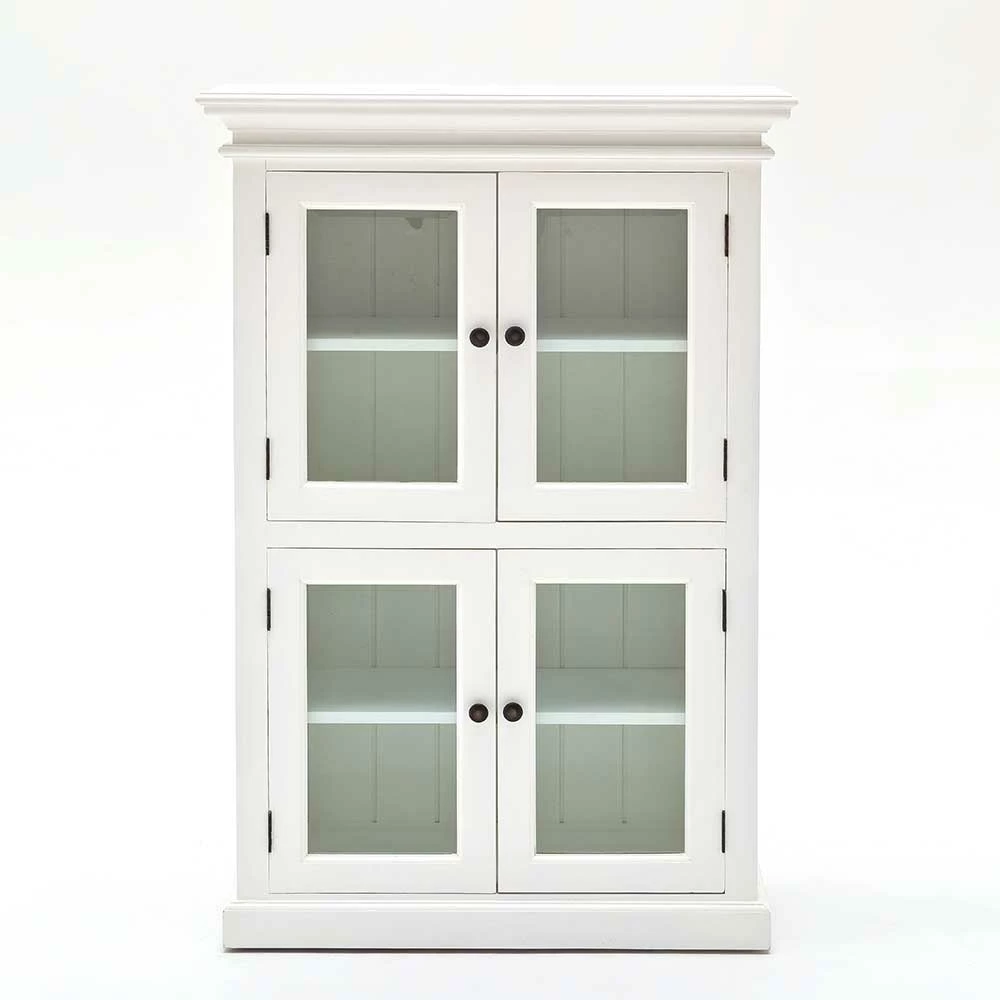 Auslauf 🥰 Weißes Highboard Mit 4 Glastüren Venzeno Landhaus 🔔 – Bild 3