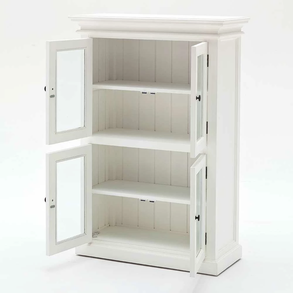 Auslauf 🥰 Weißes Highboard Mit 4 Glastüren Venzeno Landhaus 🔔 – Bild 4