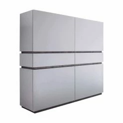 Besorgen 🎁 Weißes Highboard Mit Absetzungen In Wenge - Omidas 🧨