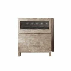 Schlussverkauf 😍 Wildeiche Highboard Welkin In Weiß Geölt Massiv 🎉