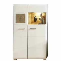 Schlussverkauf ✔️ Wohnwand Vitrine In Weiß Eiche - Lisepio 🤩