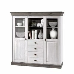 Angebote ⌛ Wohnzimmer Highboard Mirandesca In Grau Weiß 💯