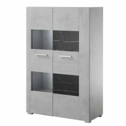 Coupon ❤️ Wohnzimmer Highboard In Beton Optik & Anthrazit - Evelba ✔️