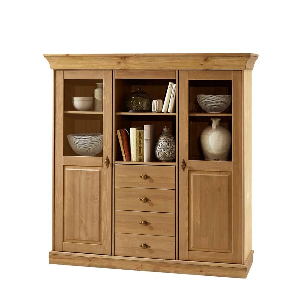 Budget ✨ Wohnzimmer Highboard Piatra Aus Kiefer Teilmassiv 👏